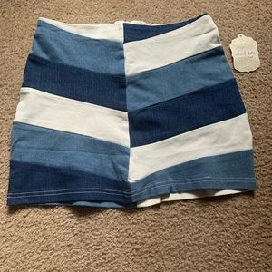 Denim striped skirt
